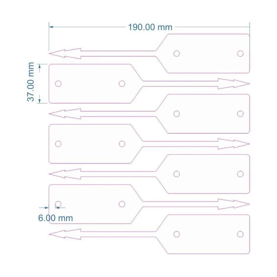 Loop lock labels 190x37mm PES, White
