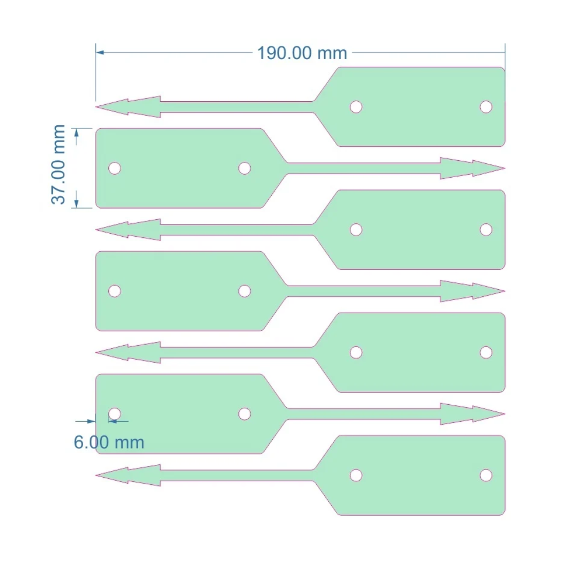 Loop lock labels 190x37mm PES, Green