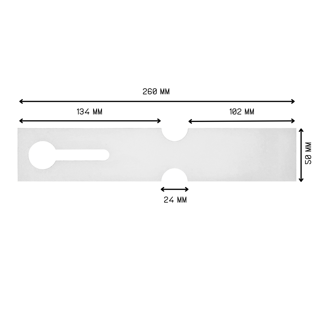 Loop lock labels 260x50mm HDPE, White