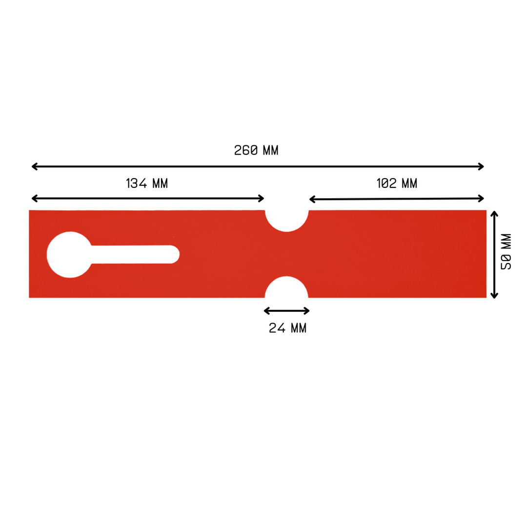 Loop lock labels 260x50mm HDPE, Red