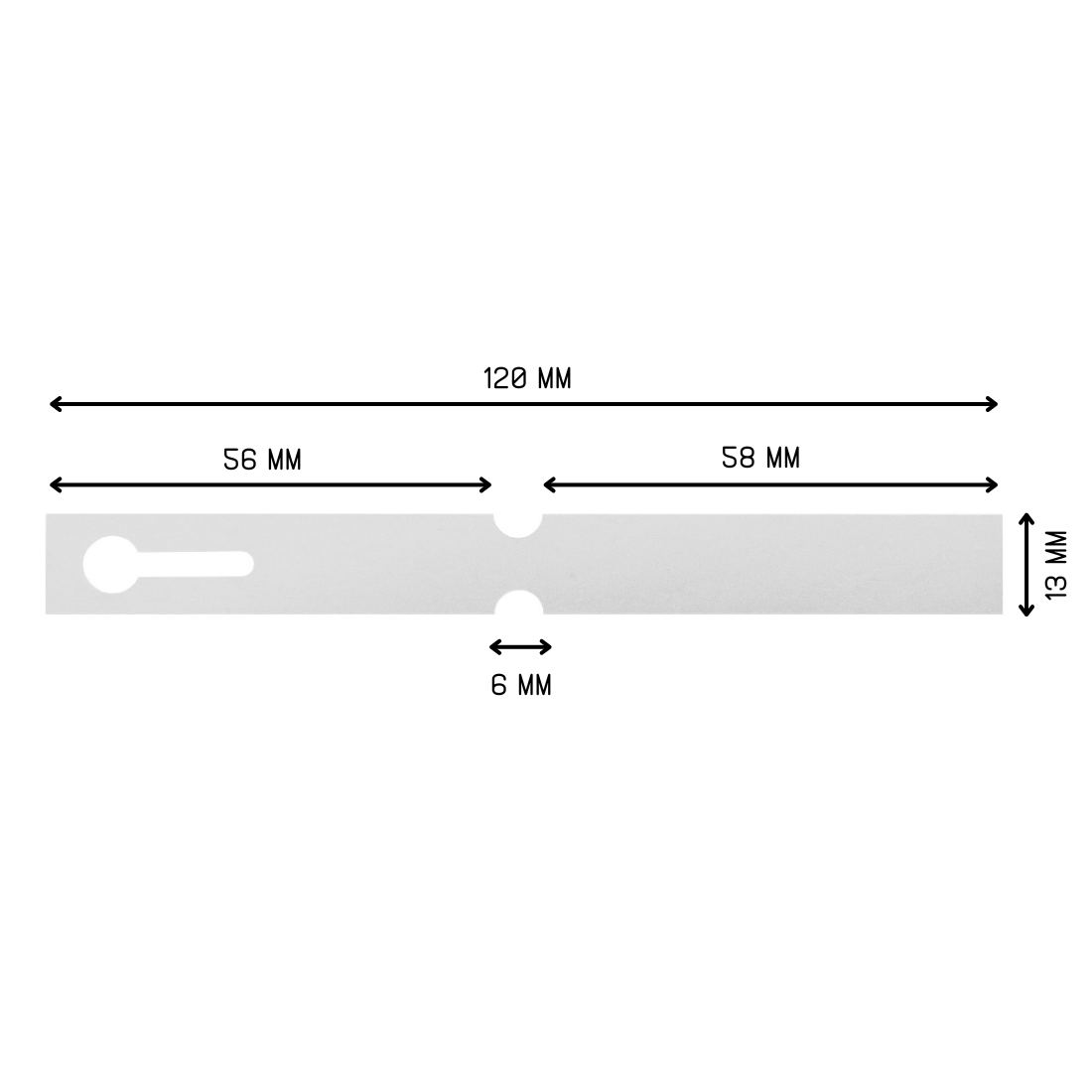 Etiquetas con ranura 120x13mm PVC, Blanco
