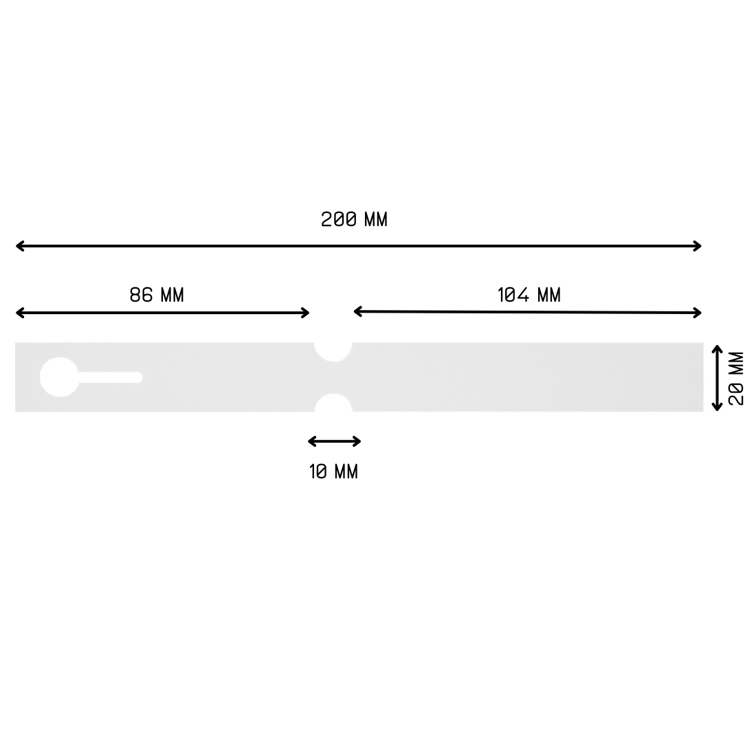 Etiquetas con ranura 200x20mm PVC
