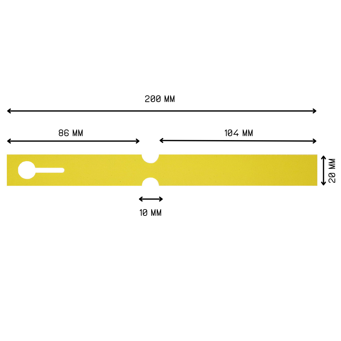 Etiquetas con ranura 200x20mm PVC