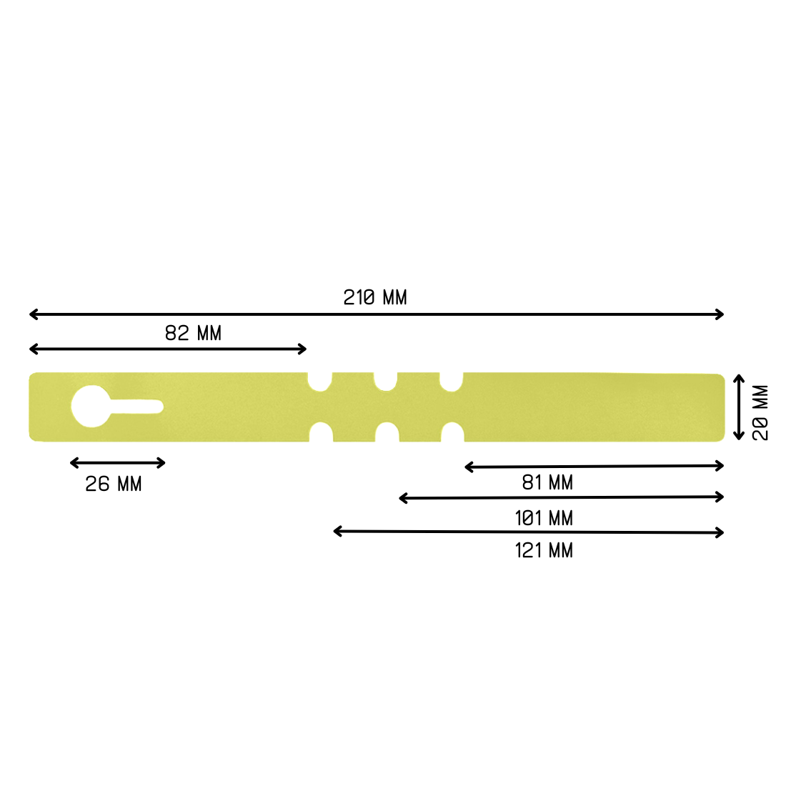 Etiquetas con ranura 210x20mm PVC
