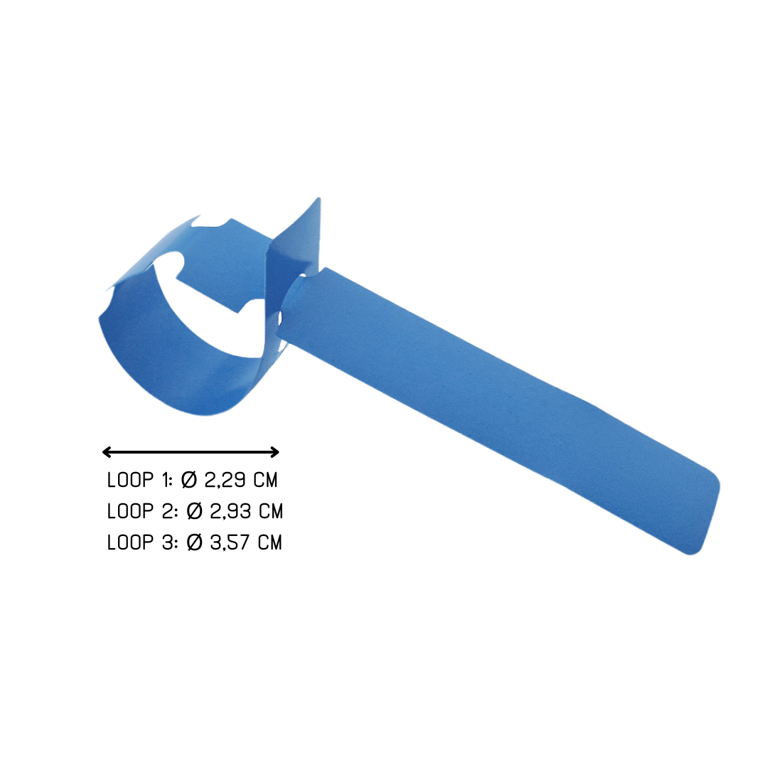 Etiquetas con ranura 210x20mm PVC, Azul