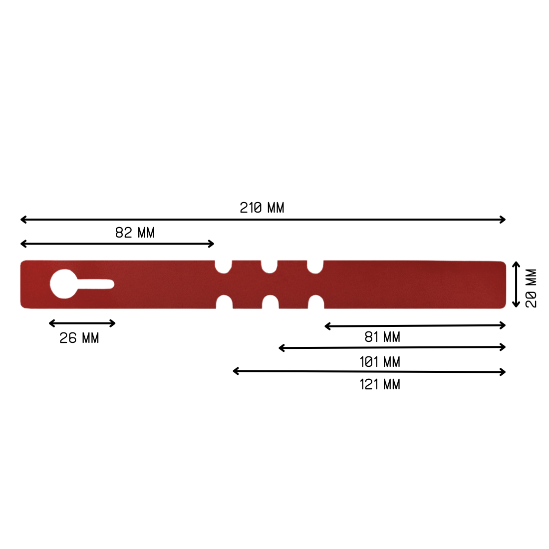 Etiquetas con ranura 210x20mm PVC