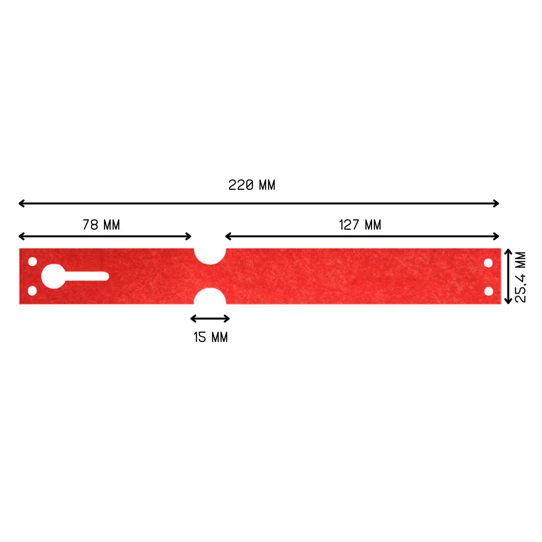 Etiquetas con ranura 220x25,4mm Tyvek