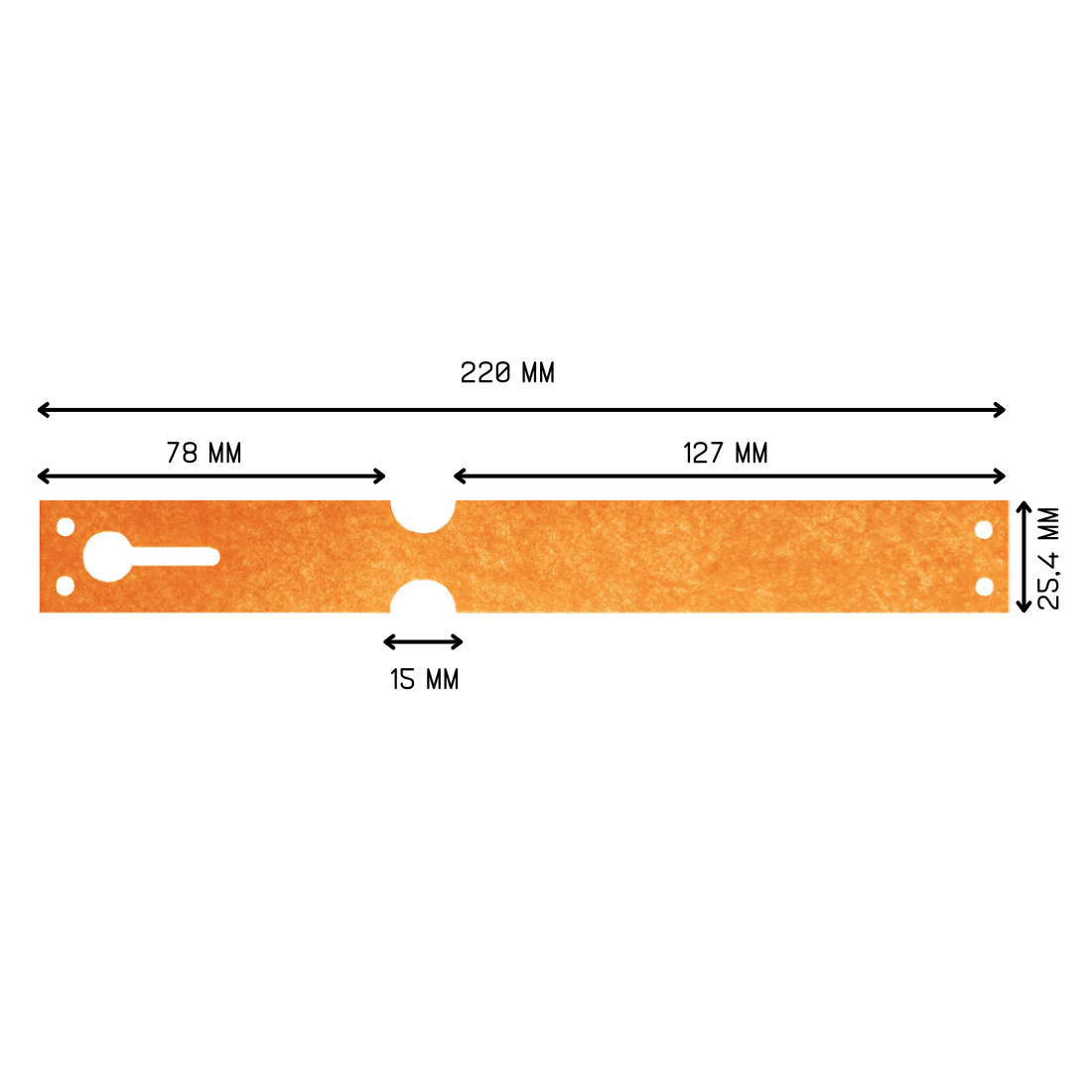 Loop lock labels 220x25,4mm Tyvek, Orange