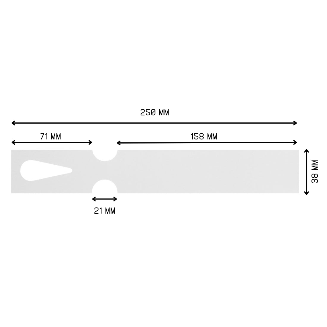 Etiquetas con ranura 250x38mm PET, Blanco