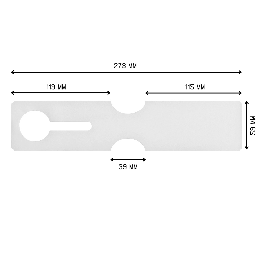 Etiquetas con ranura 273x59mm PEAD, Blanco