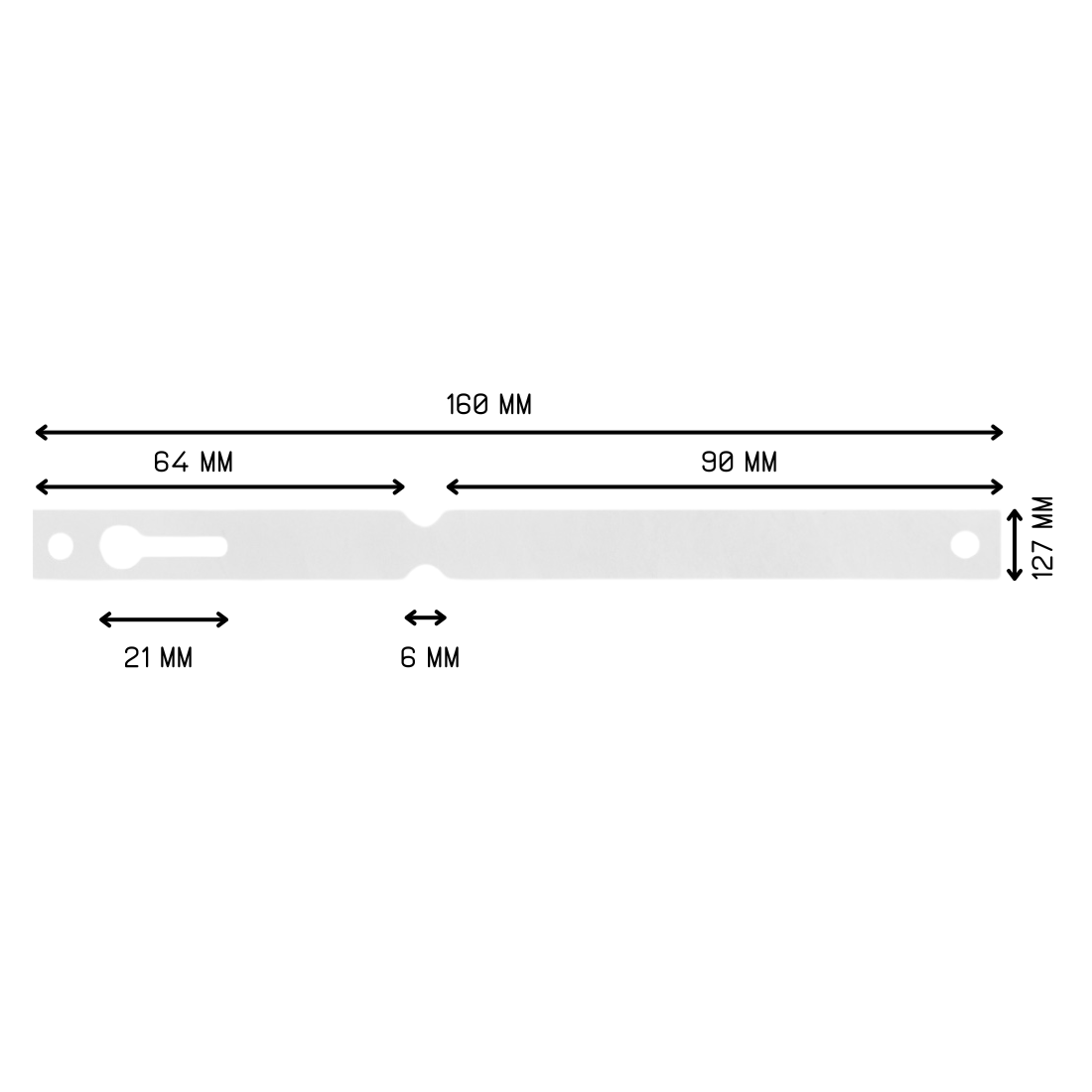 Etiquetas con ranura 160x12,7mm Tyvek