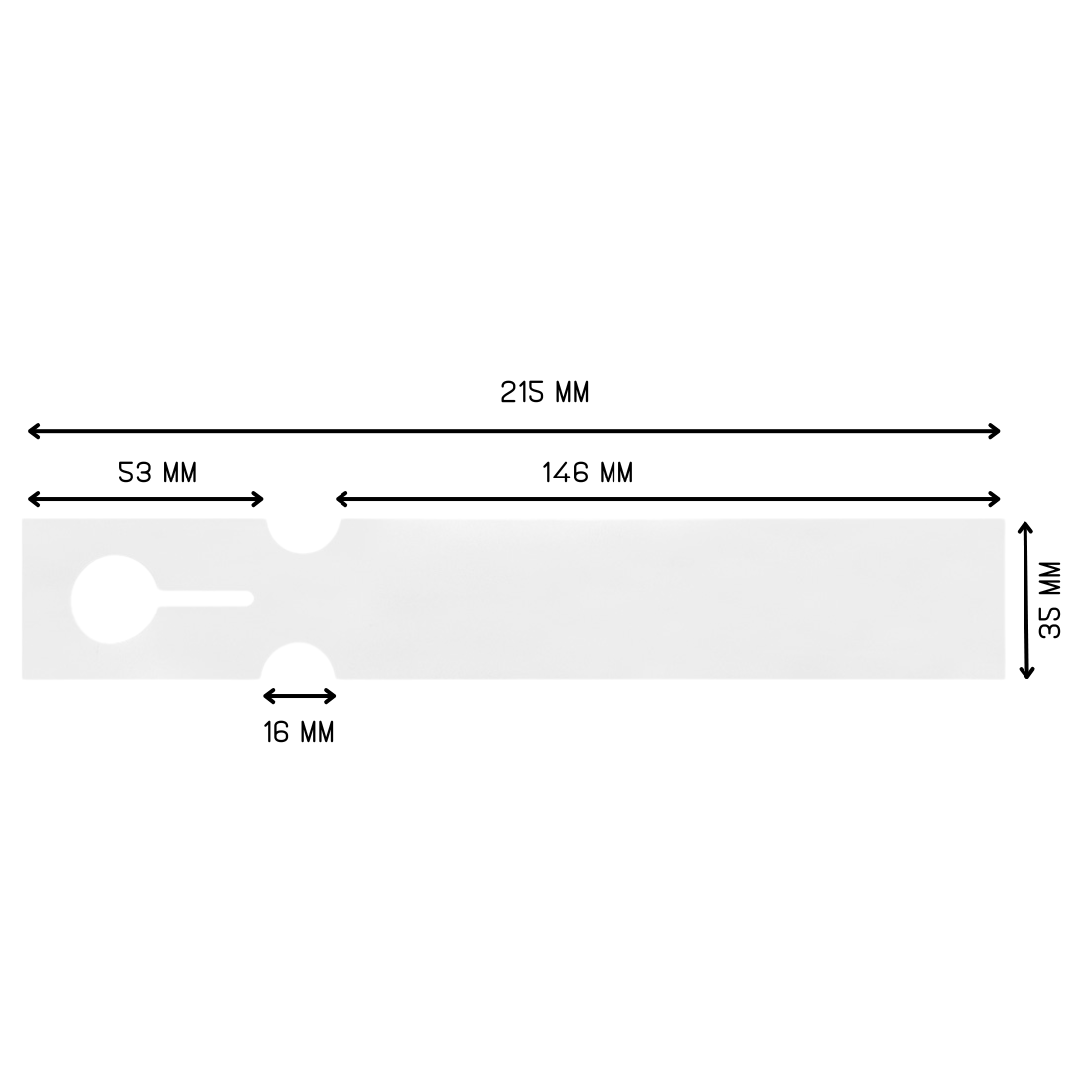 Etiquetas con ranura 215 x 35mm PEAD