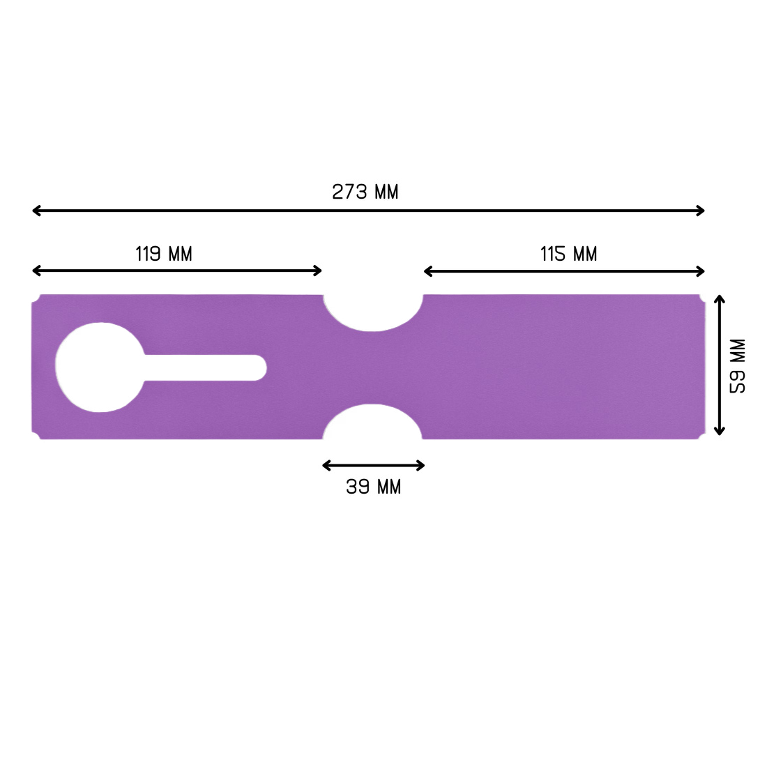 Etiquetas con ranura 273x59mm PEAD, Morado