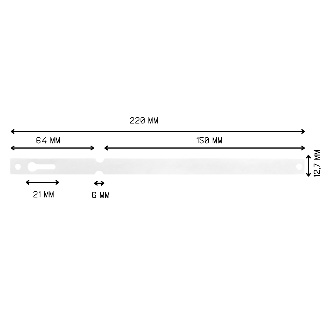 Etiquetas con ranura 220x12,7mm Tyvek