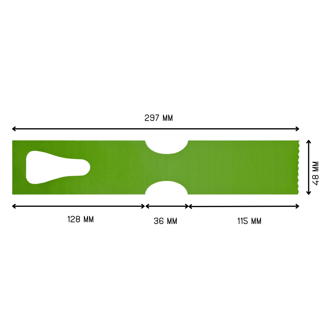 Etiquetas con ranura 297x48mm PEAD, Verde