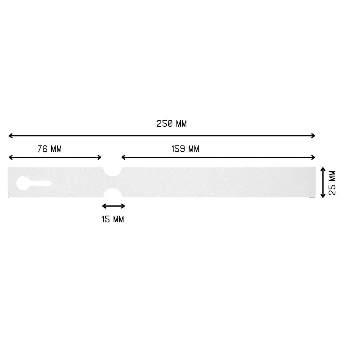 Etiquetas con ranura 250x25mm Tyvek