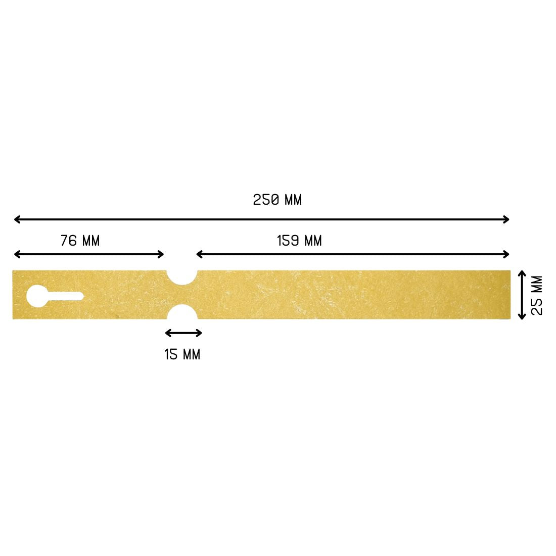 Loop lock labels 250x25mm Tyvek, Yellow