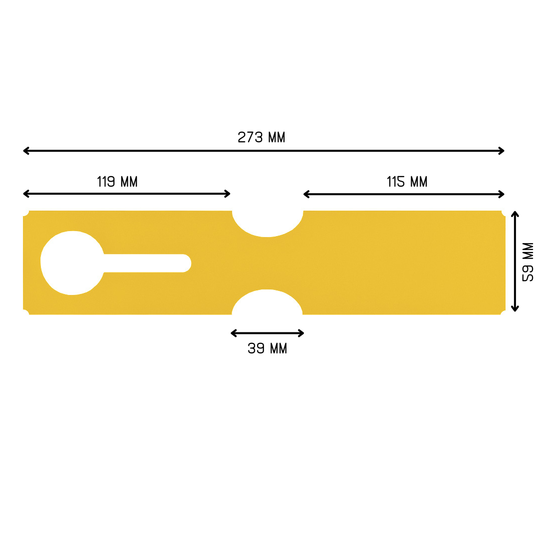 Loop lock labels 273x59mm HDPE, Yellow