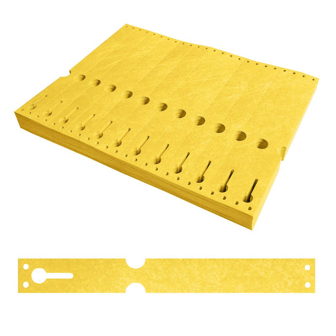 Etiquetas con ranura 220x25,4mm Tyvek, Amarillo
