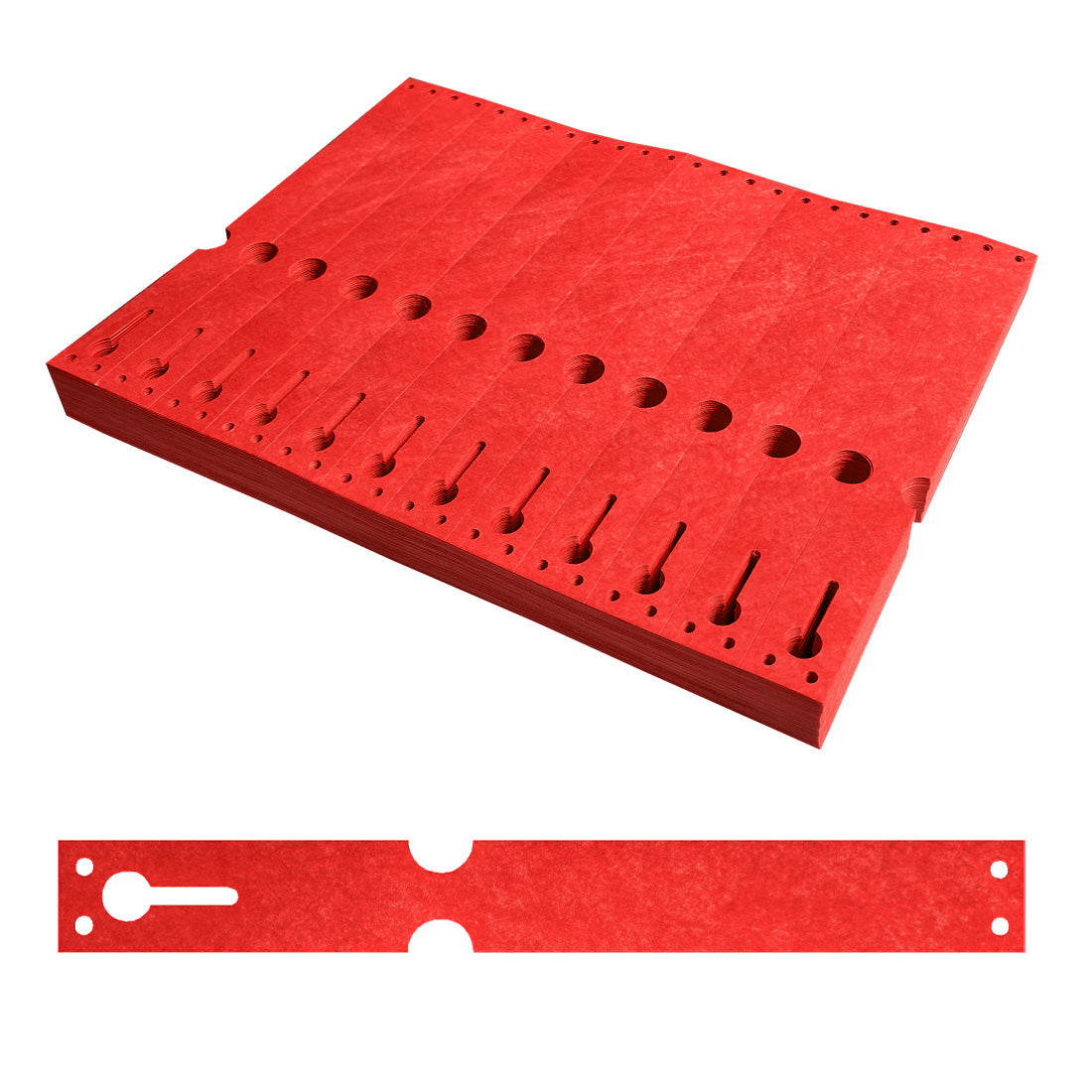 Etiquetas con ranura 220x25,4mm Tyvek, Rojo
