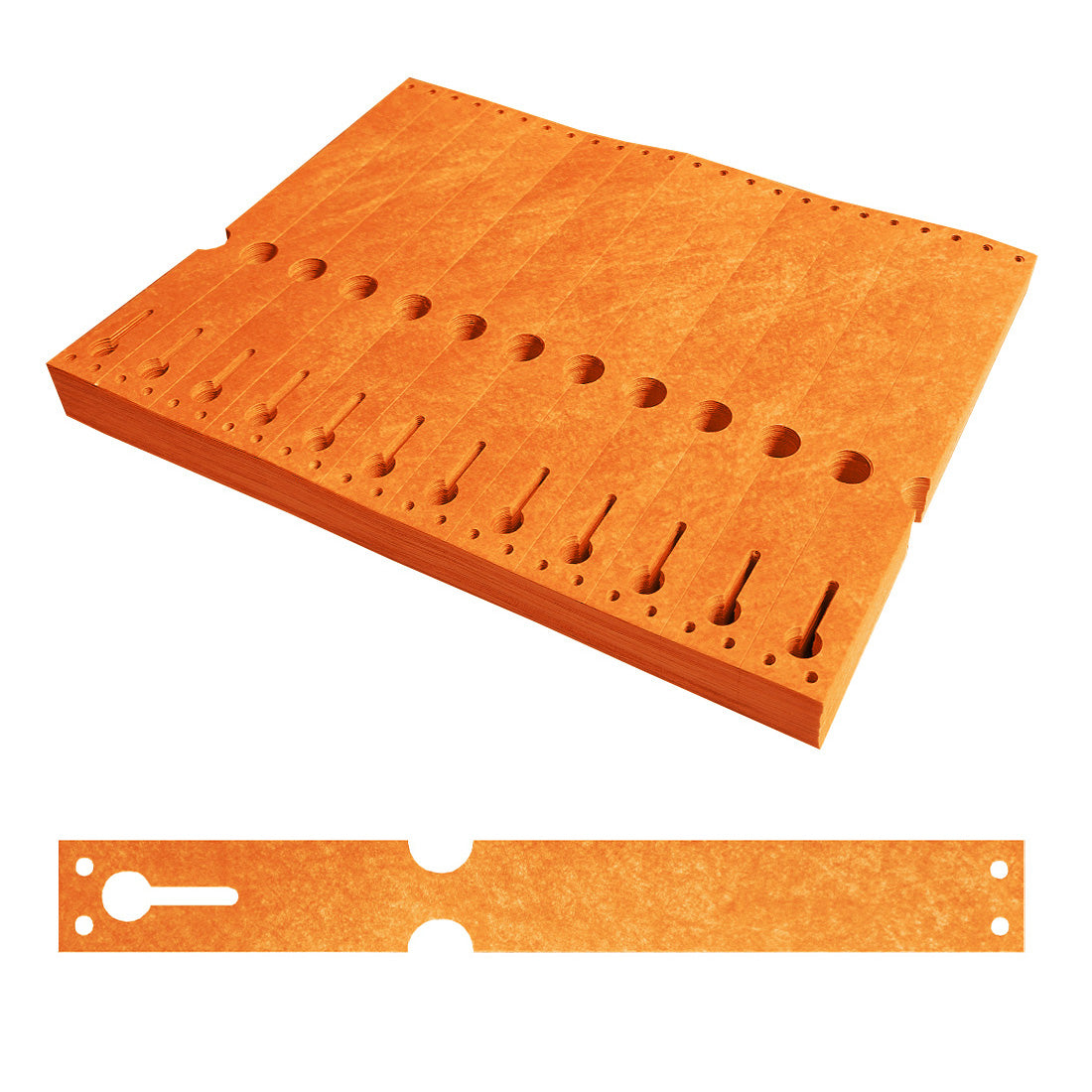 Etiquetas con ranura 220x25,4mm Tyvek, Naranja