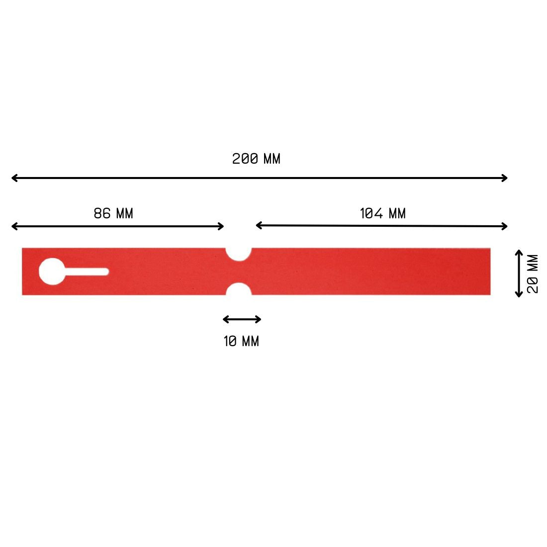 Etiquetas con ranura 200x20mm PVC
