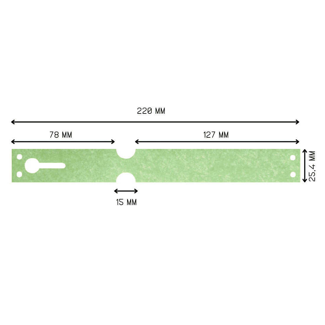 Loop lock labels 220x25,4mm Tyvek, Green