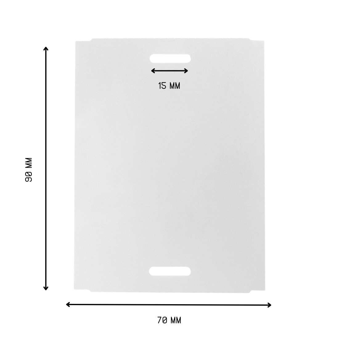 Etiquetas colgantes 70x90mm PVC, Blanco
