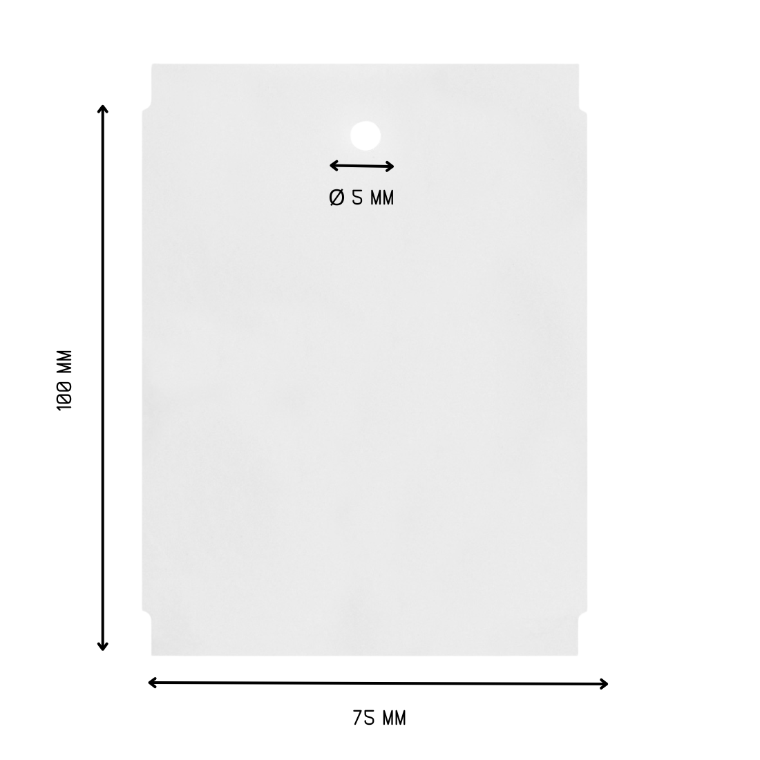Etiquetas colgantes 75x100mm HDPE, Blanco