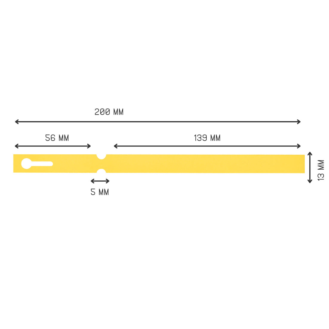 Loop lock labels 200x13mm PVC, Yellow