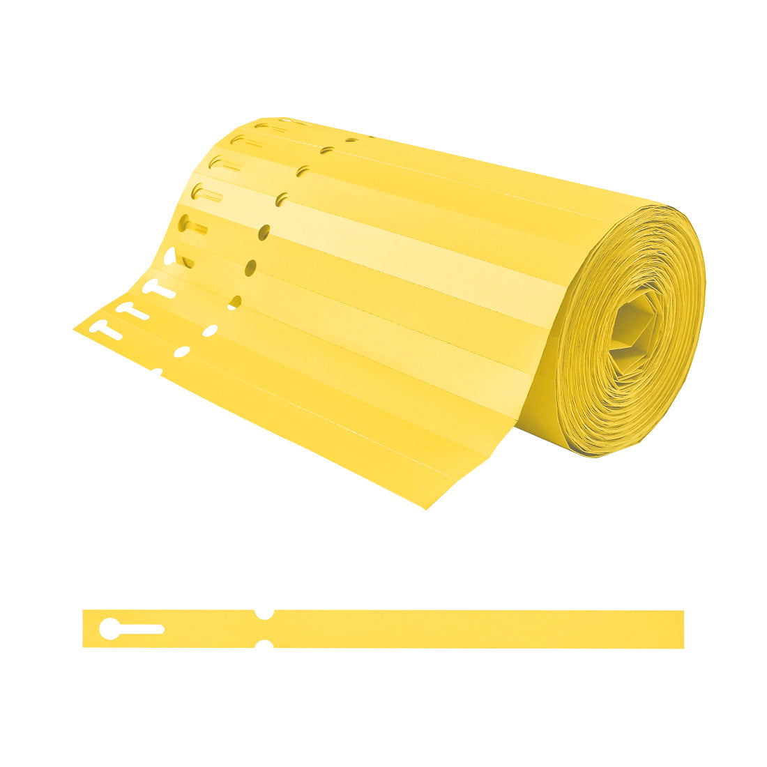 Etiquetas con ranura 200x13mm PVC, Amarillo