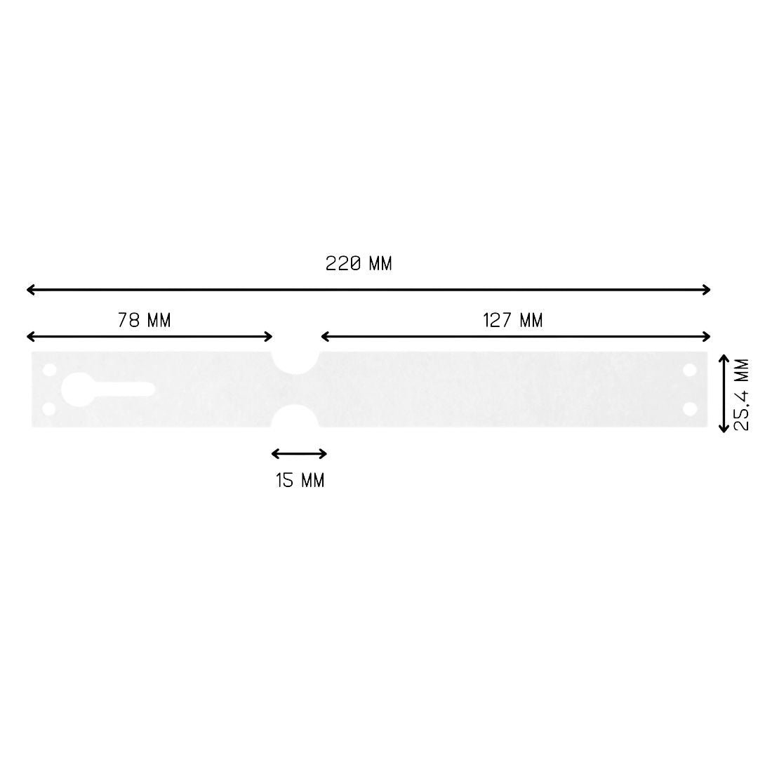Loop lock labels 220x25,4mm Tyvek, White